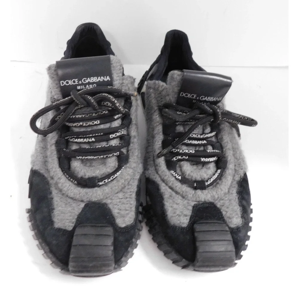 Dolce & Gabbana NS1 Low Top Sneakers  Mixed Materials Gray Black sz 43 AUTHENTIC
